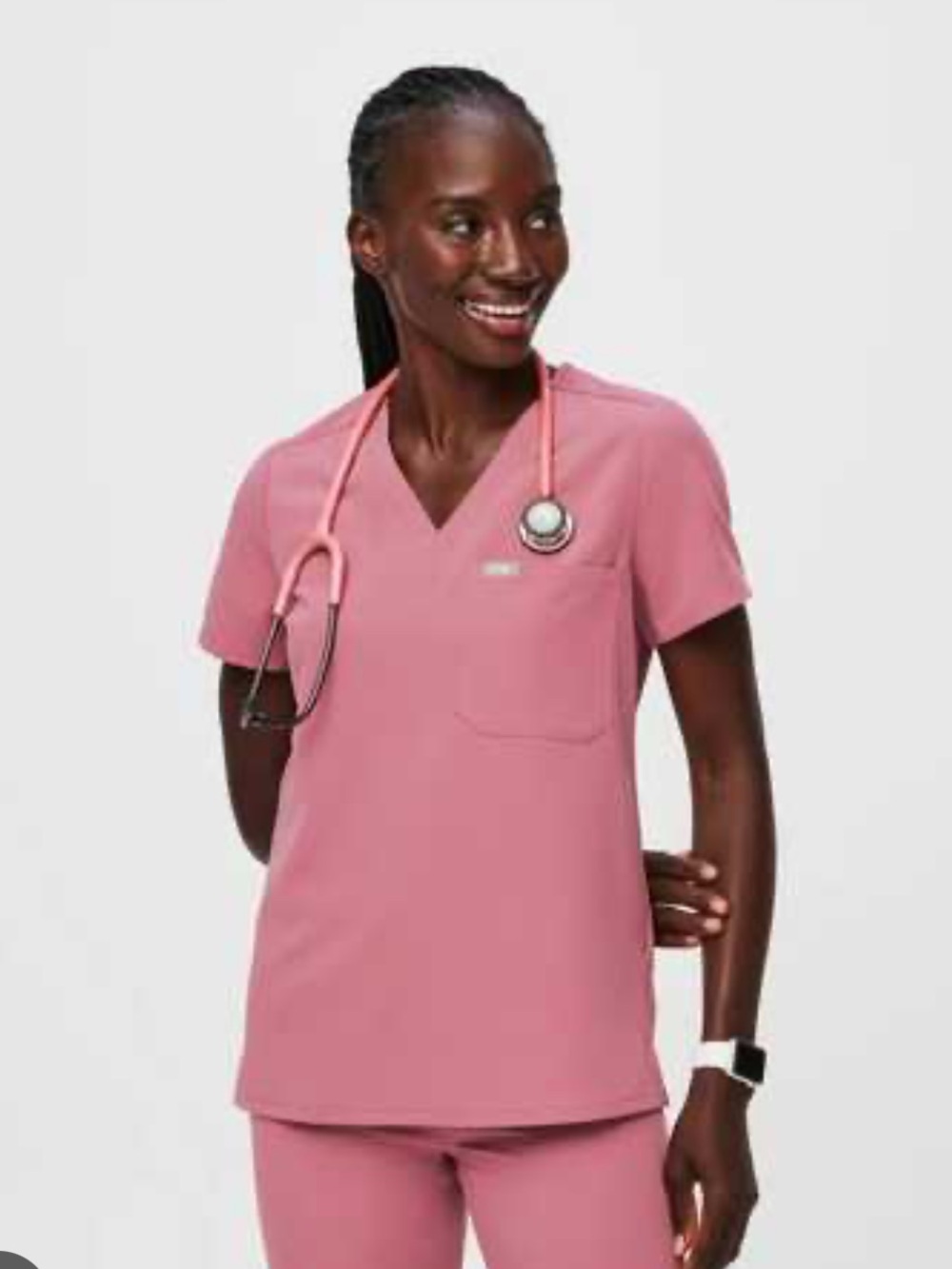 Women's Figs Catarina Scrub Top in Quartz M